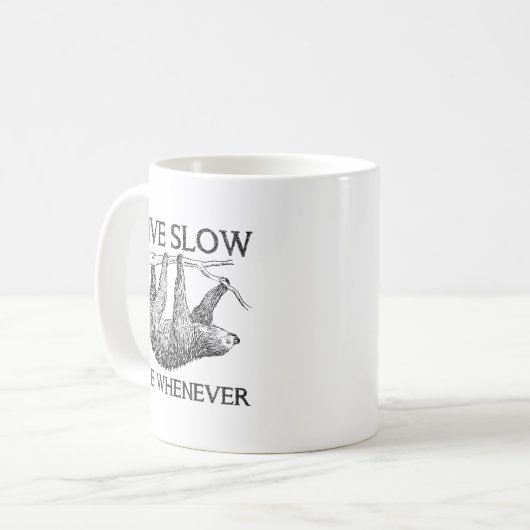Sloth Live Slow Funny Mug Koffiemok (Voorkant links)