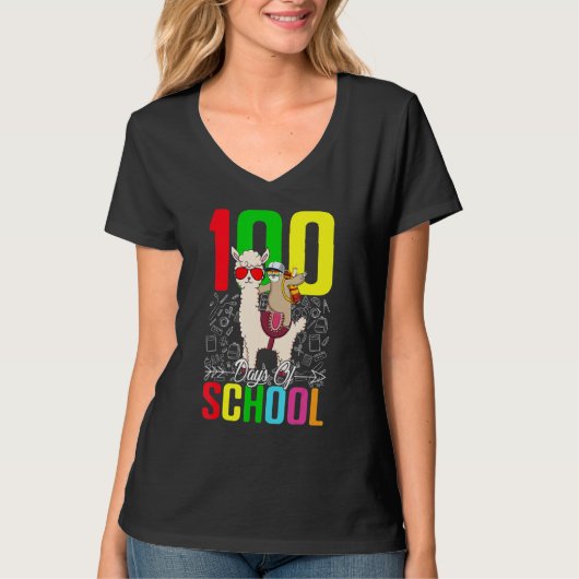 Sloth Llama 100 Day Of School For Teacher Student T-shirt (Voorkant)