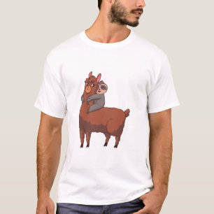 Sloth Llama Hugging T-shirt