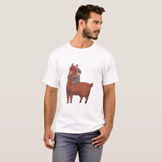 Sloth Llama Hugging T-shirt (Voorkant volledig)