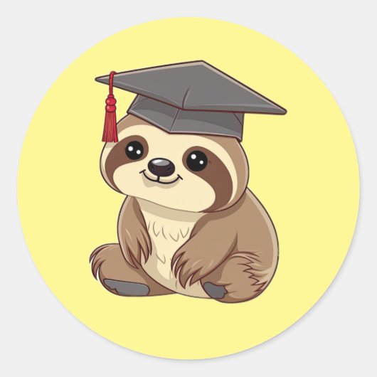 Sloth Love Afstuderen Sticker (Voorkant)