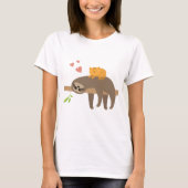 Sloth Love Cat Funny Mannen Women Kind Gift T-shir T-shirt (Voorkant)