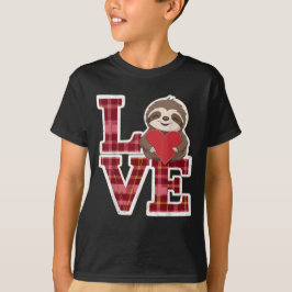 Sloth Love Holding Heart Valentijnsdag T-shirt