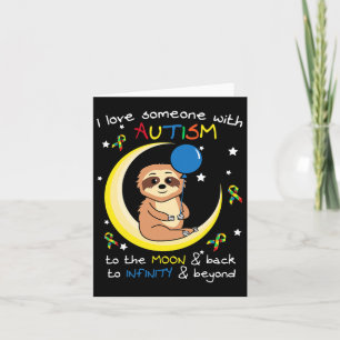 Sloth Love Iemand with Puzzle Cool Autism Awarene Kaart