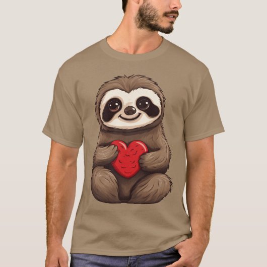 Sloth Love In Love Friendship and Valentines T-shirt (Voorkant)