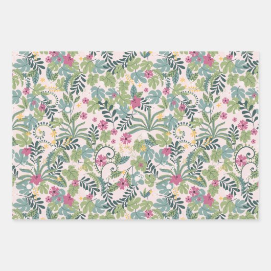 Sloth Love Oerwoud Flowers Inpakpapier Vel (Voorkant)