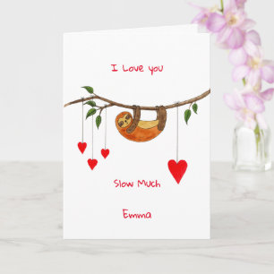 Sloth Love Valentijnsdag-kaart Kaart