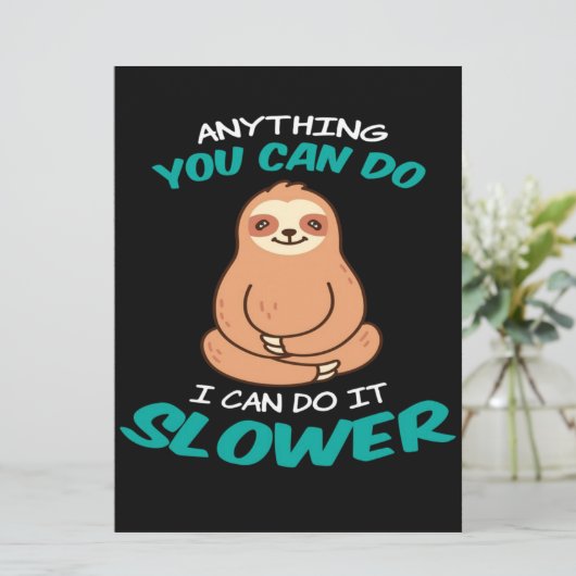 Sloth Lover  Cute Sloth Canvas Menu (Staand voorkant)