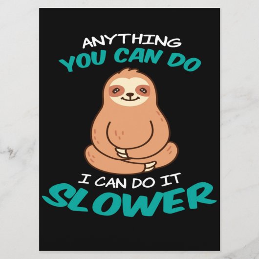 Sloth Lover Cute Sloth Canvas Menu (Voorkant)