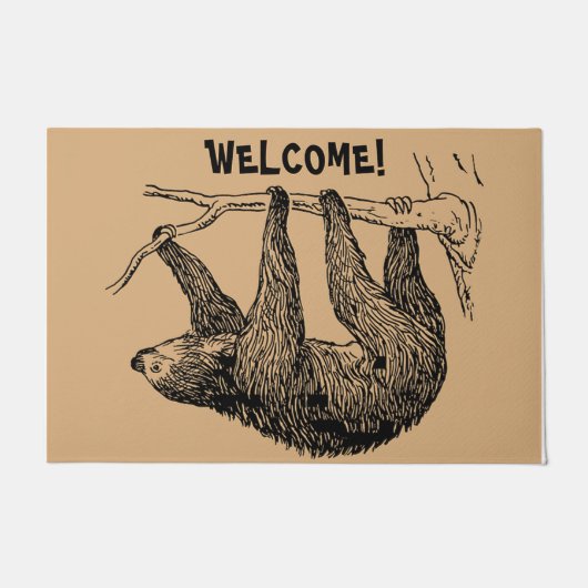 Sloth Lover Gift, Sleuf Welkom Doormat Deurmat (Voorkant)