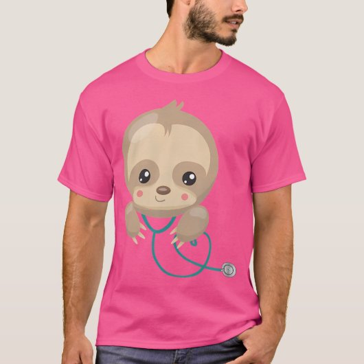Sloth Lover Nurse T Shirt Doctor Medical Pediatric (Voorkant)