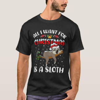 Sloth Lover Xmas Gift Alles wat ik wil voor Kerstm T-shirt