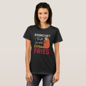 Sloth Loves Fries Cheat Day Gym Extra Fries T-shirt (Voorkant volledig)