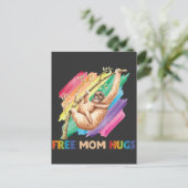 Sloth Ma Hugs Rainbow Cute Child en moeder Briefkaart (Staand voorkant)