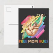Sloth Ma Hugs Rainbow Cute Child en moeder Briefkaart (Voorkant / Achterkant)