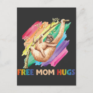 Sloth Ma Hugs Rainbow Cute Child en moeder Briefkaart