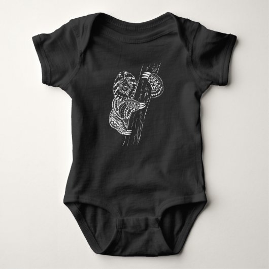 Sloth Maori Tattoo Polynesiaanse Tribale Retro Romper (Voorkant)