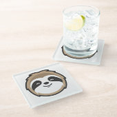 Sloth Mascot Glazen Onderzetter (Schuin)