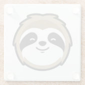 Sloth Mascot Glazen Onderzetter (Achterkant)