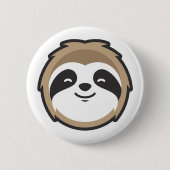 Sloth Mascot Ronde Button 5,7 Cm (Voorkant)