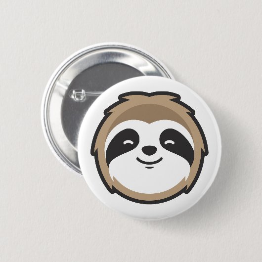 Sloth Mascot Ronde Button 5,7 Cm (Voorkant /achterkant)