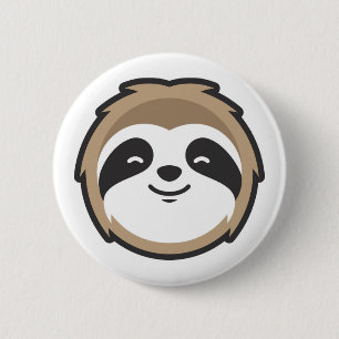 Sloth Mascot Ronde Button 5,7 Cm