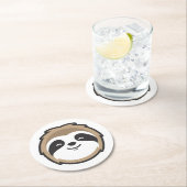 Sloth Mascot Ronde Kartonnen Onderzetter (Insitu)
