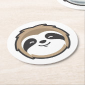 Sloth Mascot Ronde Kartonnen Onderzetter (Gebogen)