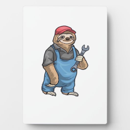 Sloth Mechanic Wrench Classic T-Shirt Fotoplaat (voorkant)