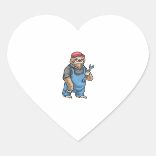 Sloth Mechanic Wrench Classic T-shirt Hart Sticker