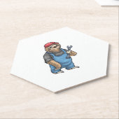 Sloth Mechanic Wrench Classic T-shirt Kartonnen Onderzetters (Schuin)