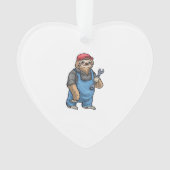 Sloth Mechanic Wrench Classic T-Shirt Ornament (voorkant)