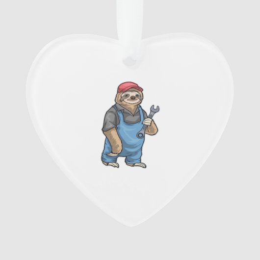 Sloth Mechanic Wrench Classic T-Shirt Ornament (voorkant)
