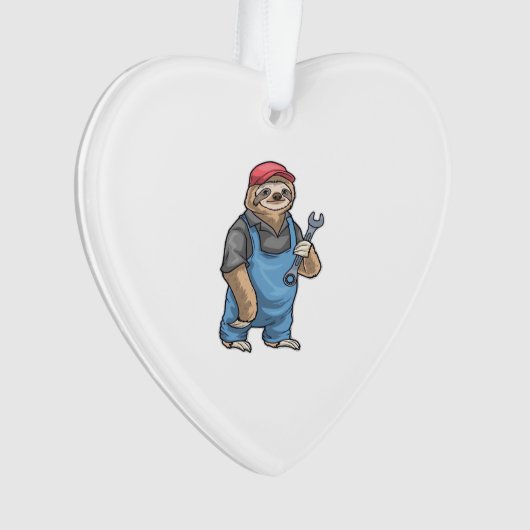 Sloth Mechanic Wrench Classic T-Shirt Ornament (voorkant)