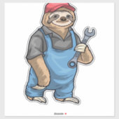 Sloth Mechanic Wrench Classic T-Shirt Sticker (Vel)