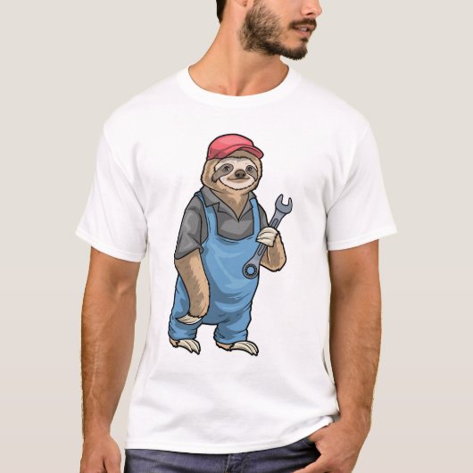 Sloth Mechanic Wrench T-shirt (Voorkant)