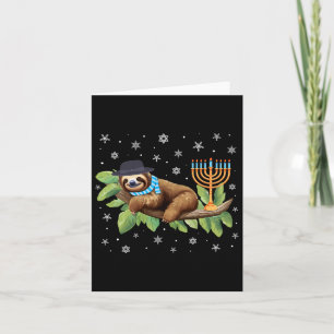 Sloth Menorah Hanukkah Chanukah Animal Sloths Jewi Kaart