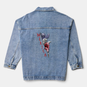 Sloth merica - grot in zipper - amerikaanse lade denim jacket