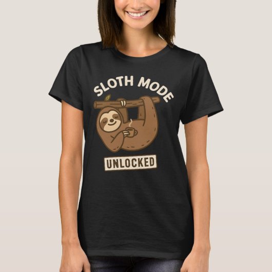 SLOTH-MODUS ONTGRENDELD - Ontspan koffie T-shirt (Voorkant)