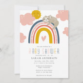 Sloth Mom & Baby met Happy Rainbow Baby shower Kaart (Voorkant)