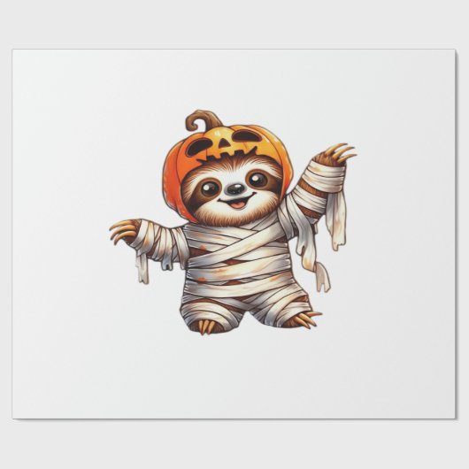 Sloth Mummy Halloween Classic T-Shirt Cadeaupapier (Vlak)