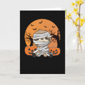 Sloth Mummy Pumpkin Sloths Happy Halloween Kaart (Gele Bloem)