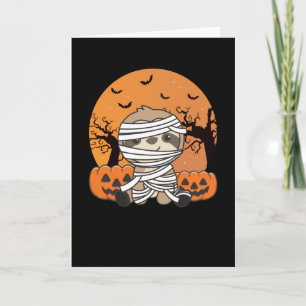 Sloth Mummy Pumpkin Sloths Happy Halloween Kaart
