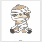 Sloth Mummy Pumpkin Sloths Happy Halloween Sticker (Vel)