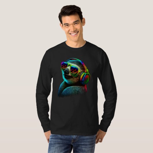 Sloth Music DJ T-shirt (Voorkant volledig)