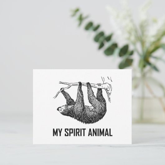 Sloth My Spirit Animal Funny Briefkaart (Staand voorkant)