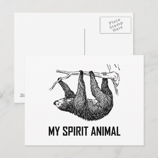 Sloth My Spirit Animal Funny Briefkaart (Voorkant / Achterkant)