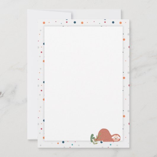 Sloth Nap Lazy Birthday - Polka Theme Kaart (Achterkant)