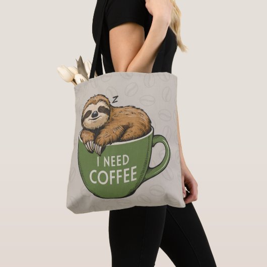 Sloth Need Coffee Tas (Dichtbij)