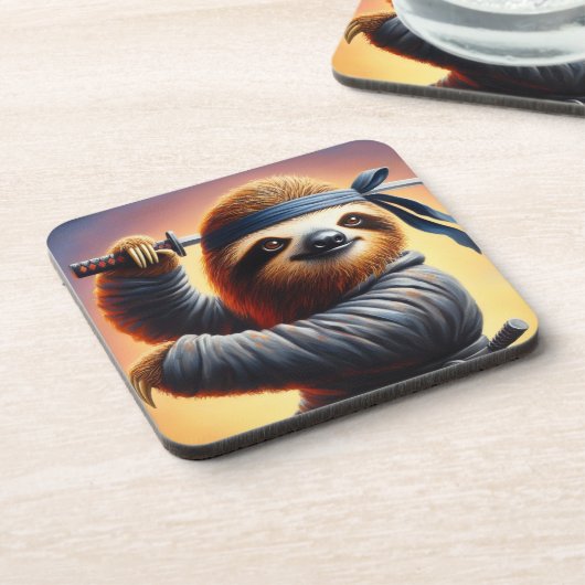 Sloth Ninja Bier Onderzetter (Linkerzijde)